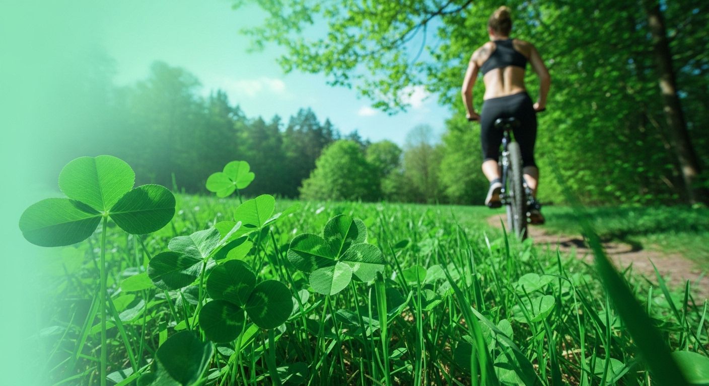 Active lifestyle with person exercising outdoors in green natural environment promoting lung health