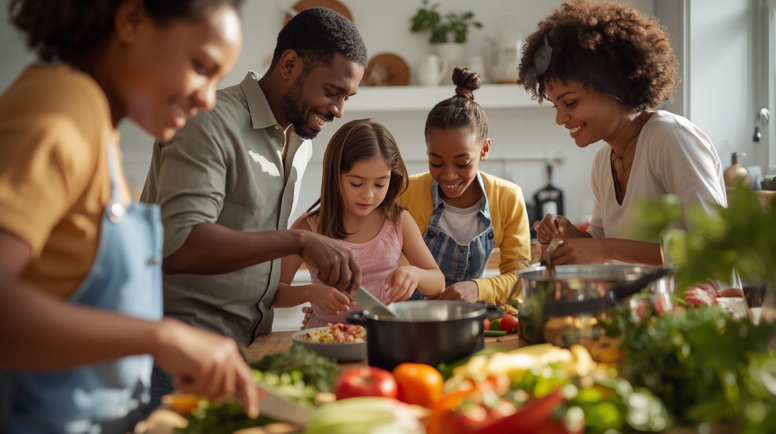 Family members helping with daily activities and preparing healthy meals for cancer patients